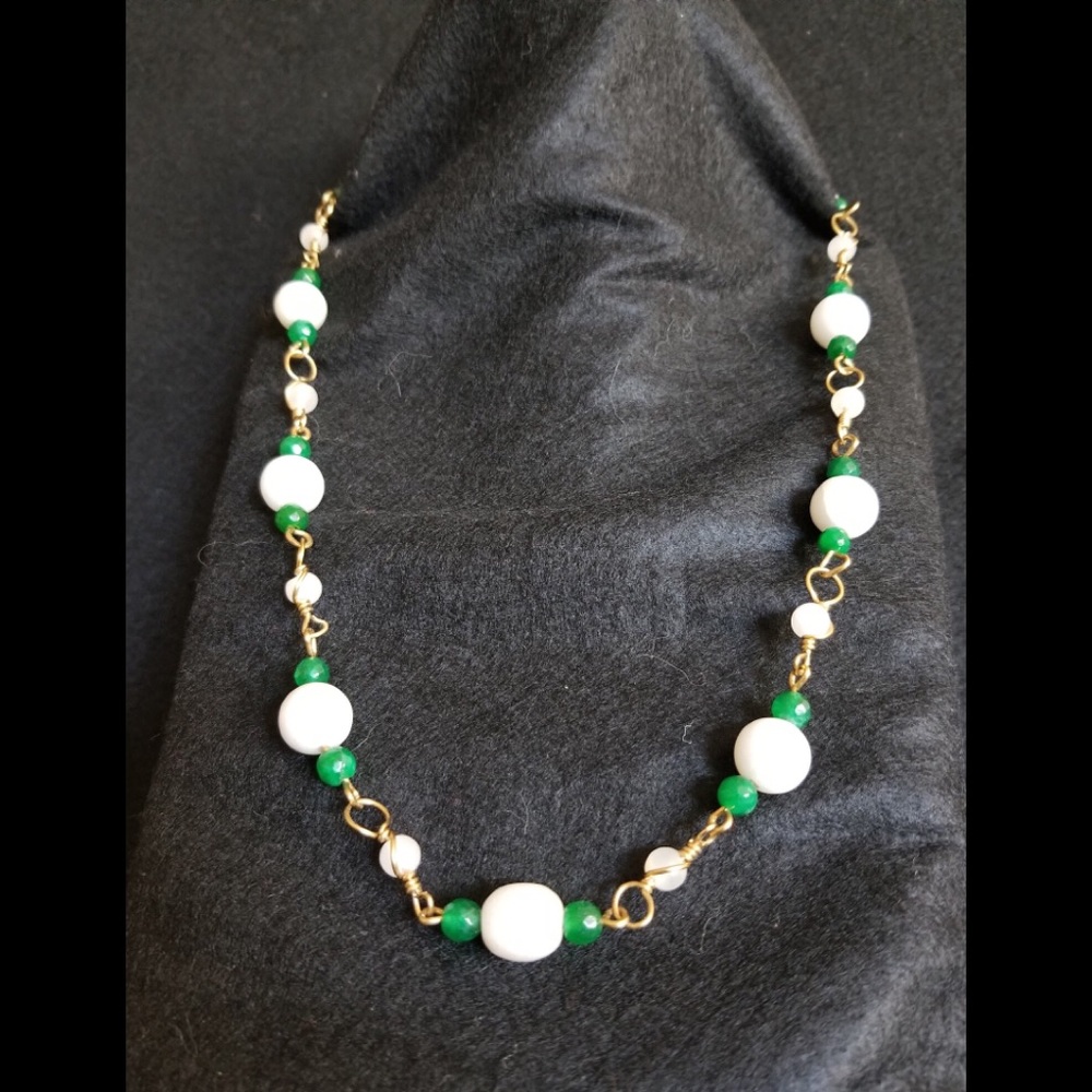 Handmade Brass Stone Necklace